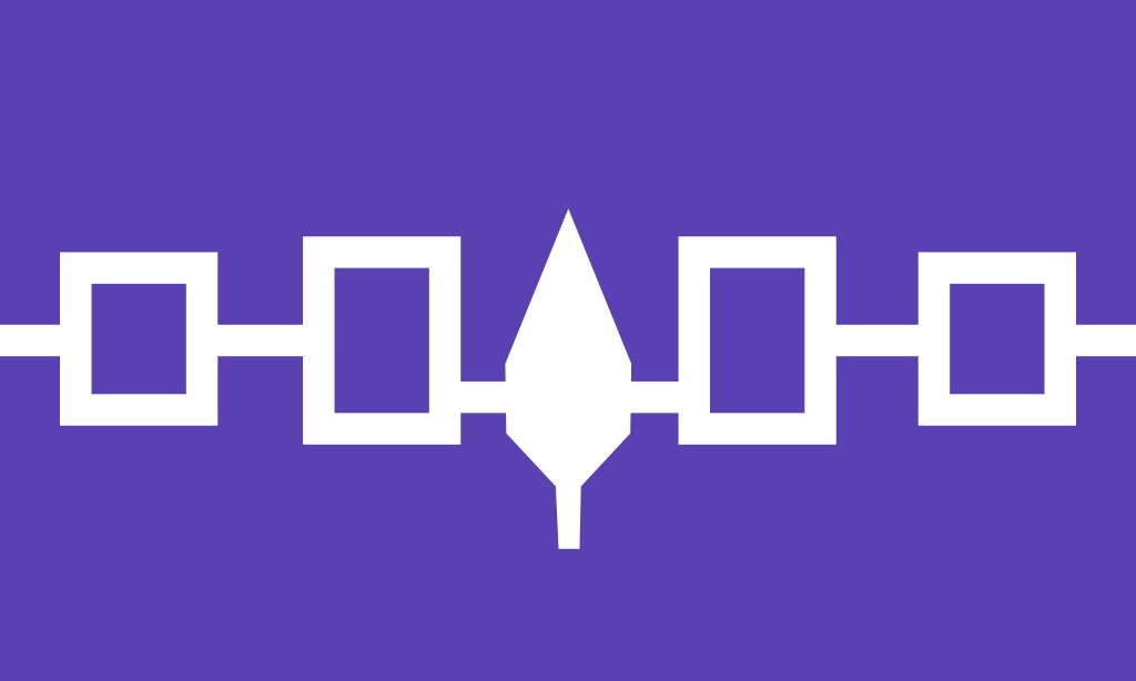 Flag of the Iroquois Confederacy, Hiawatha Belt from Wikipedia